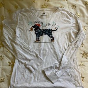Womens Black Dog Christmas Shirt